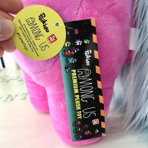 Among Us, Official, 12 Inch, Stuffed, Plush, Pink, With, Flower, New With Tags - Picture 9 of 12